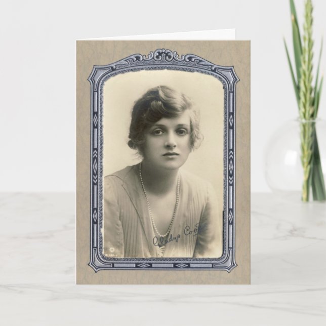 Vintage Beauty, Birthday Greetings Card (Front)