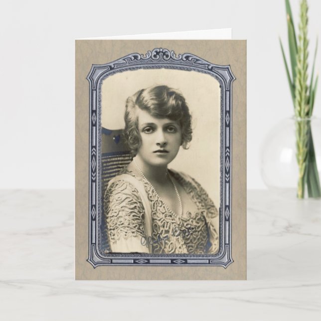 Vintage Beauty, Birthday Greetings Card (Front)