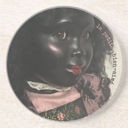Vintage Beauty Black Doll French Coaster