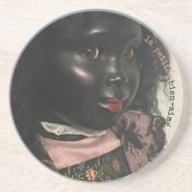 Vintage Beauty Black Doll French Coaster (Front)