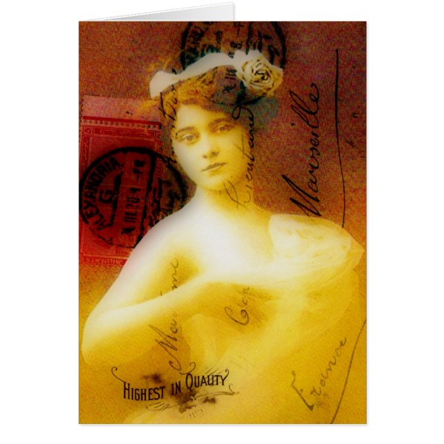 Vintage Beauty Digital Art All Occasions Cards (Front)