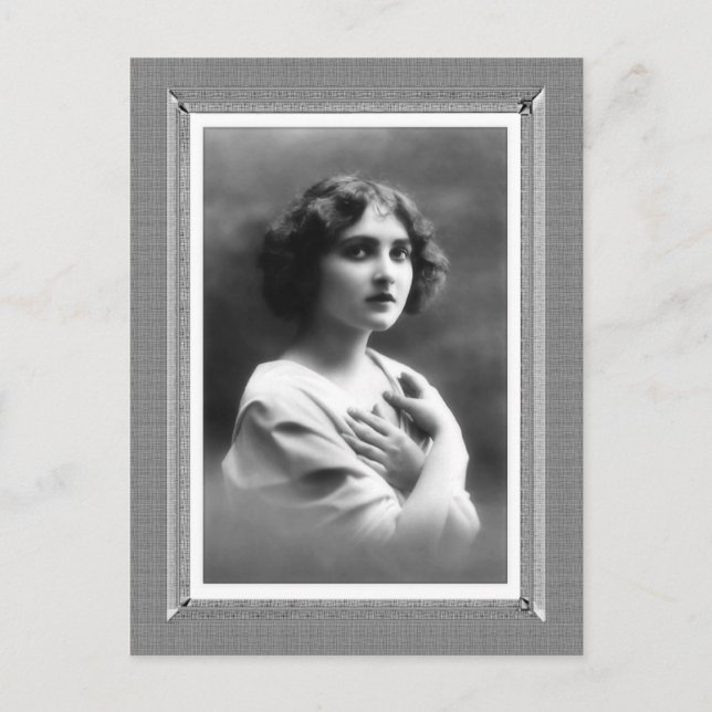 Vintage Beauty - Guarded Heart - in black & white Postcard (Front)