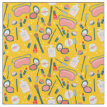 Vintage Beauty Makeup Cosmetics Pattern Fabric