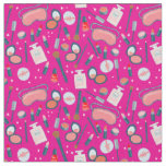 Vintage Beauty Makeup Cosmetics Pattern Fabric