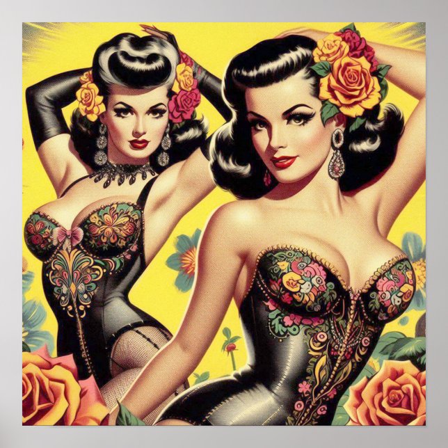 Vintage Beauty Pin-Ups Poster (Front)