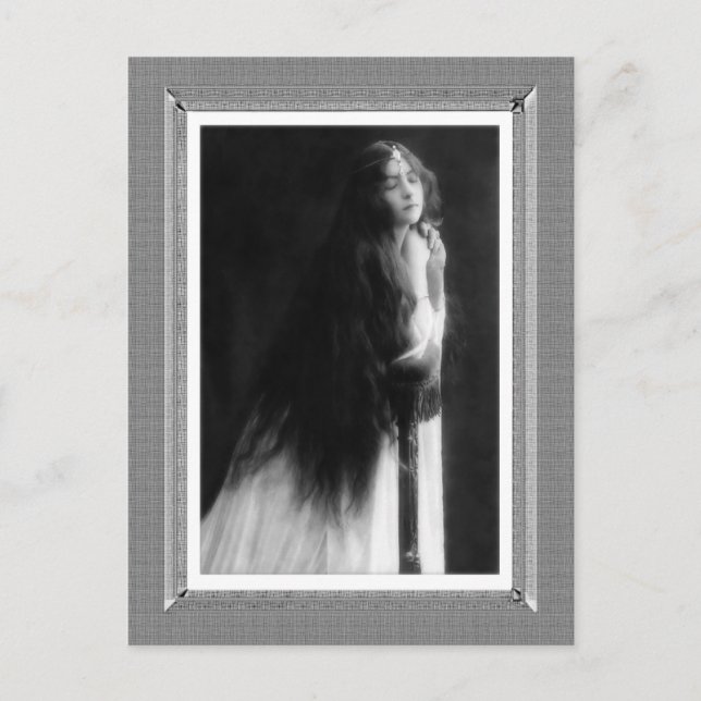 Vintage Beauty - Prayer - in black & white Postcard (Front)