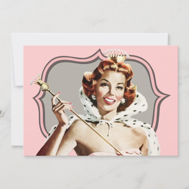 Vintage Beauty Queen Birthday Invitation (Front)