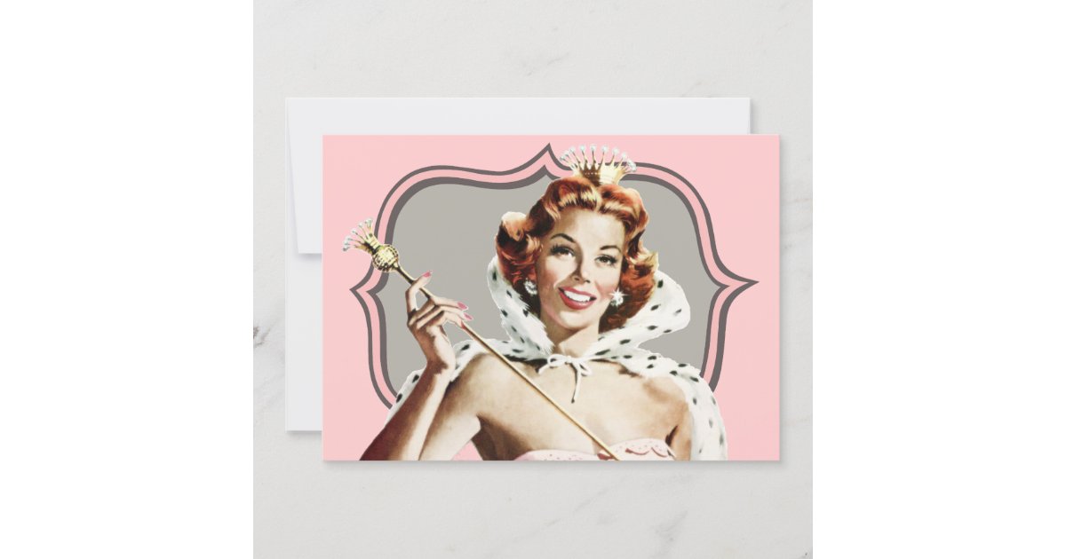 Vintage Beauty Queen Birthday Invitation | Zazzle