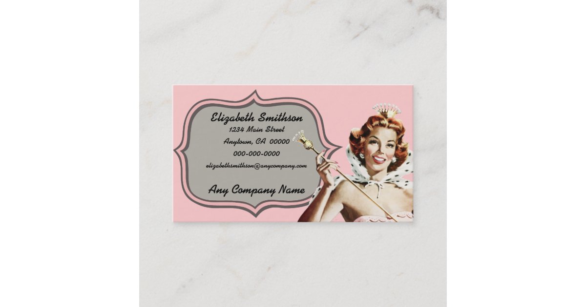 Vintage Beauty Queen Business Card Zazzle