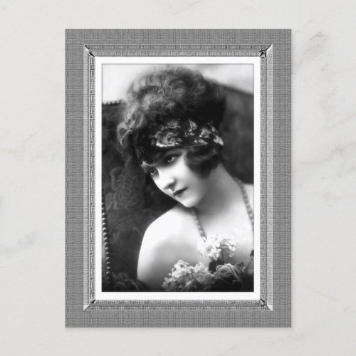 Vintage Beauty _ Remembering _ in black  white Postcard