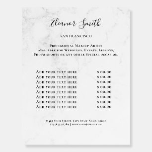 Vintage Beauty Salon Price List Foam Board
