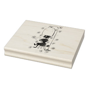 Vintage Beauty Shop Poodle Rubber Stamp