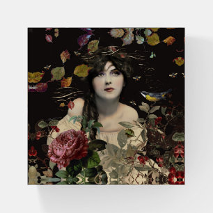 Vintage Beauty Square Paperweight