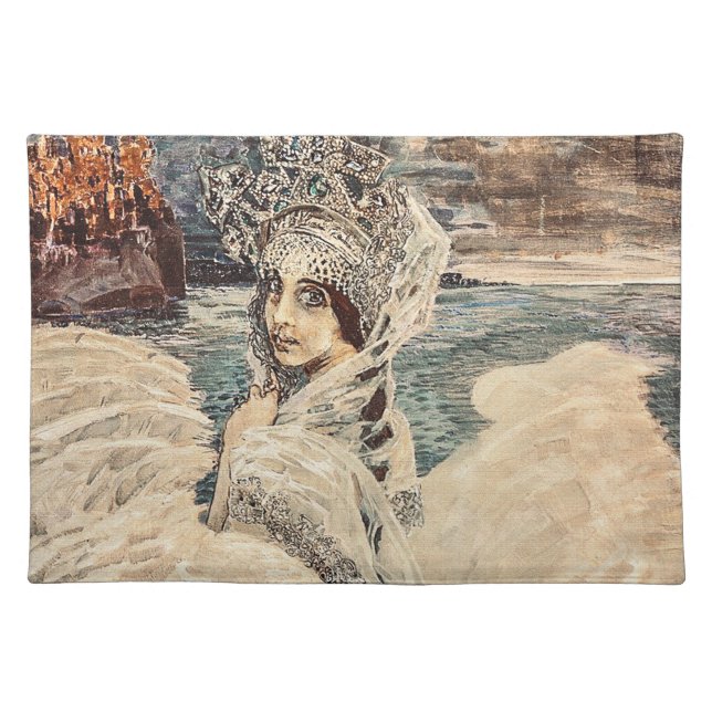 Vintage Beauty Swan Princess Vrubel Painting  Cloth Placemat (Front)