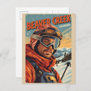 vintage Beaver Creek Colorado Ski Resort gifts Holiday Postcard