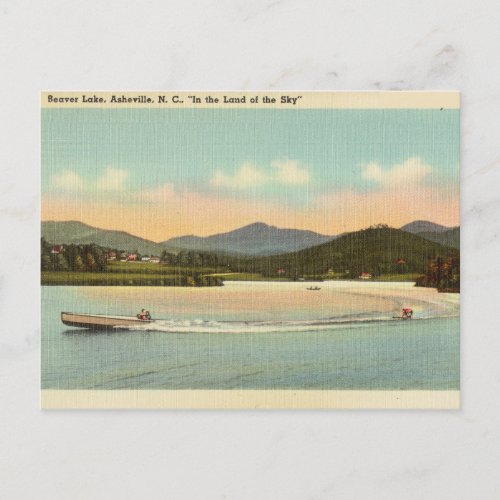 Vintage Beaver Lake Asheville North Carolina Postcard