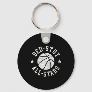Vintage Bed-stuy All-stars Retro Distressed 80s Sk Keychain