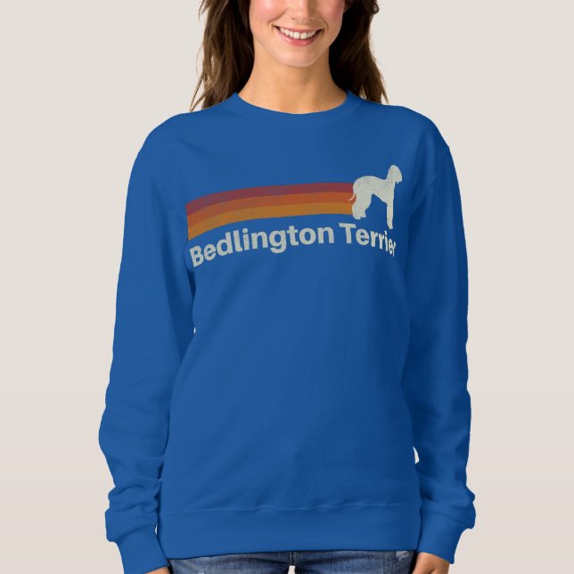 Vintage Bedlington Terrier Retro Mom Dad Dog  Sweatshirt (Front)