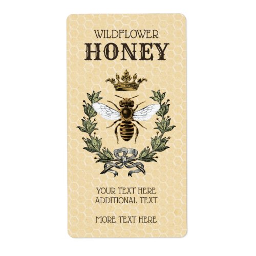 Vintage Bee and Crown Honey Jar Label