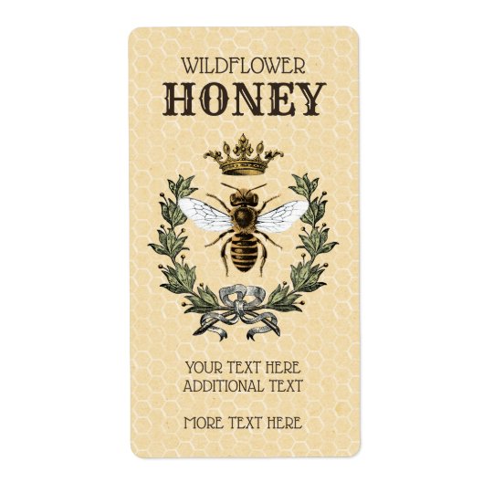 Vintage Bee and Crown Honey Jar Label | Zazzle.com