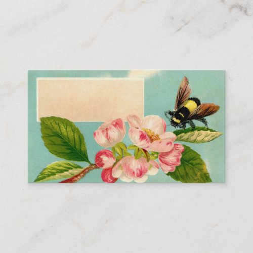 Vintage Bee and Flower Calling Card