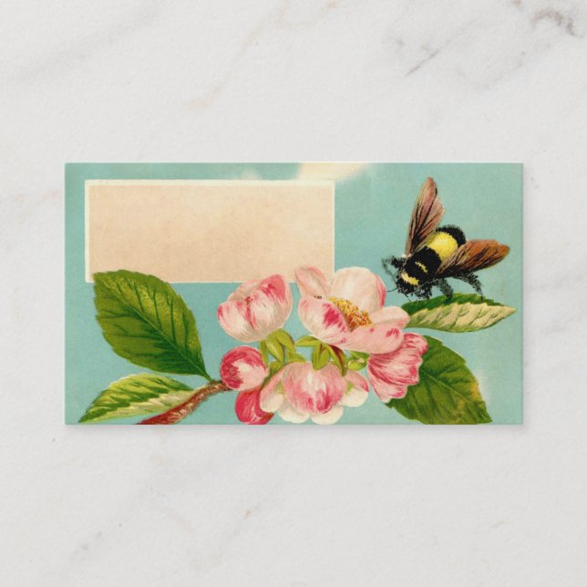 Vintage Bee and Flower Calling Card (Front)