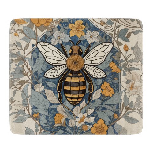 Vintage Bee and Wild Flowers Cutting Board