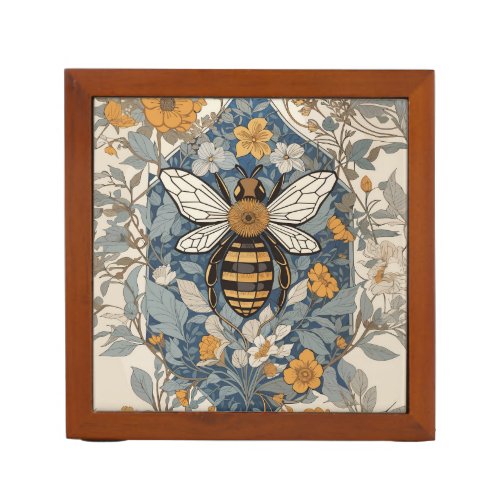 Vintage Bee and Wild Flowers Desk Organizer