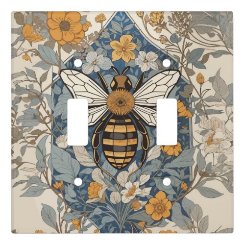 Vintage Bee and Wild Flowers Light Switch Cover
