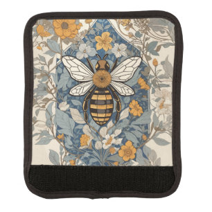Vintage Bee and Wild Flowers Luggage Handle Wrap