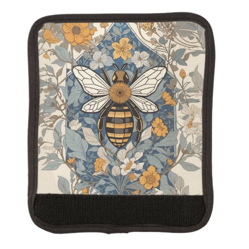 Vintage Bee and Wild Flowers Luggage Handle Wrap