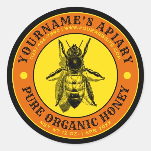 Vintage Bee Apiary Honey Label Template