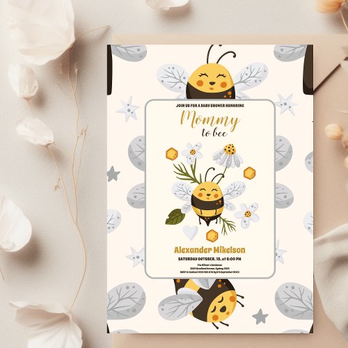 Vintage Bee Baby Shower Invitation