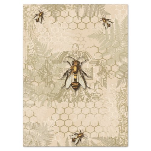 Vintage Bee Background decoupage Tissue Paper