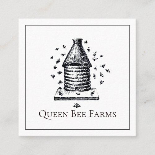 Vintage Bee Beekeeper Hive Bees Apiarist  Square Business Card
