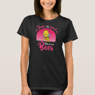 Vintage Bee Bird  Just A Girl Who Loves Bees T-Shirt