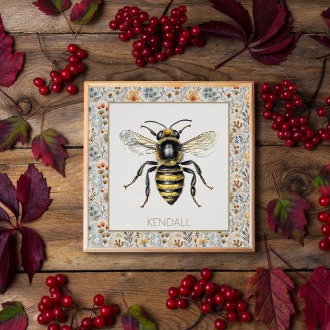 Vintage Bee Blue Wildflower Custom Poster (Creator Uploaded)