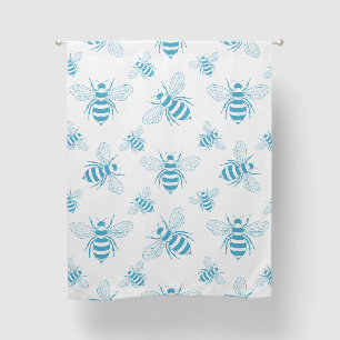 Vintage Bee Botanical Blue (1) Blackout Curtains