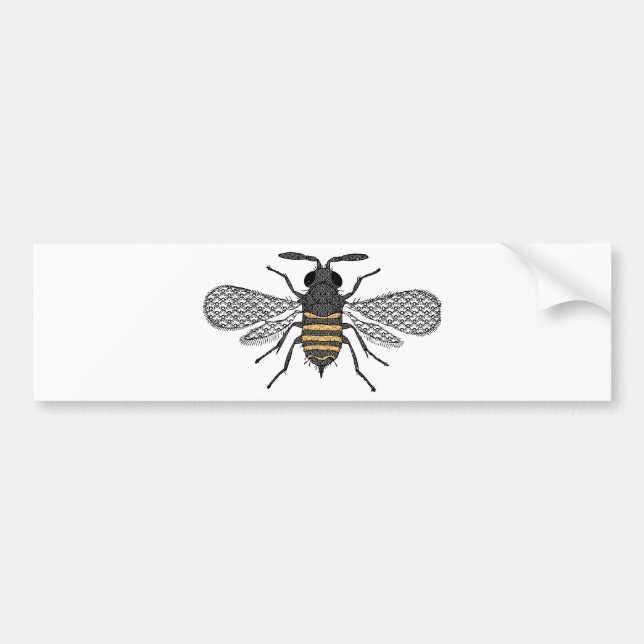 vintage bee bumper sticker (Front)