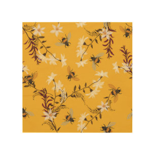 Vintage Bee & Butterfly: Embroidered Floral Art