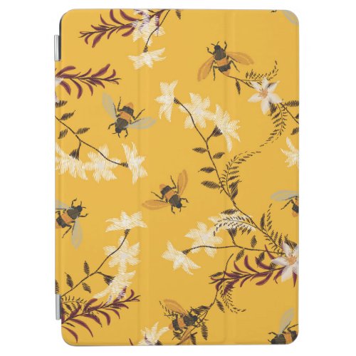 Vintage Bee  Butterfly Embroidered Floral Art iPad Air Cover