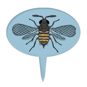 vintage bee cake topper