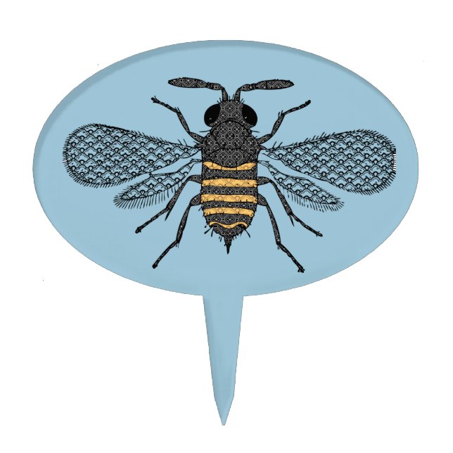 vintage bee cake topper (Front)