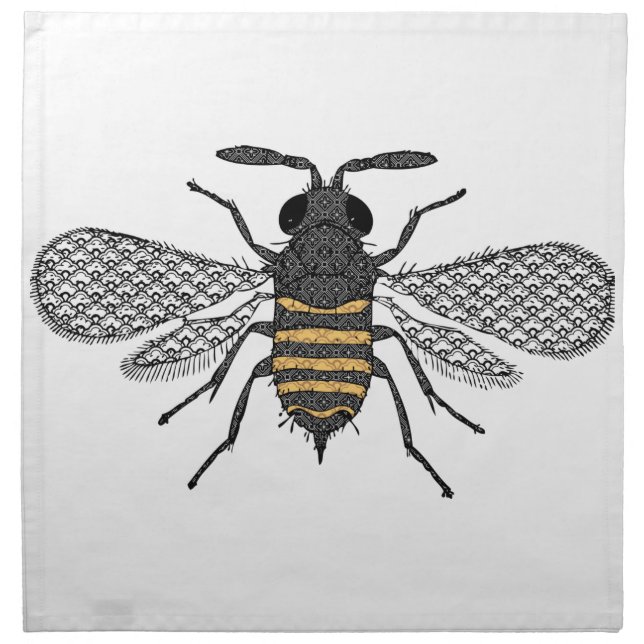 vintage bee cloth napkin (Front)