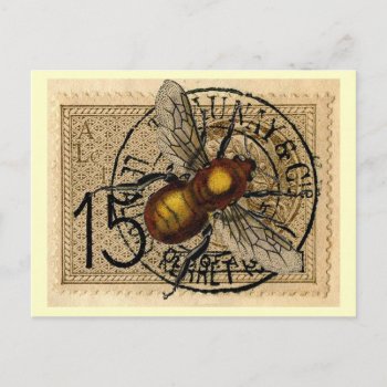 Vintage Bee Collage Postcard by knottysailor at Zazzle