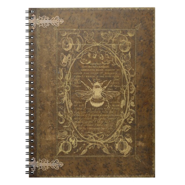 Vintage Bee Cover Notebook (Front)
