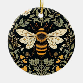 Vintage Bee Garden Ceramic Ornament
