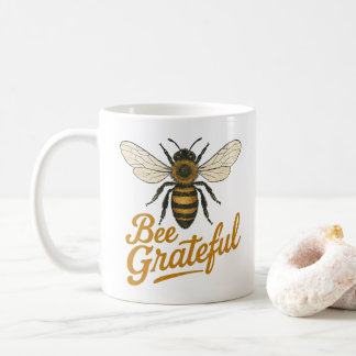 Vintage Bee Grateful Nature Artwork Coffee Mug
