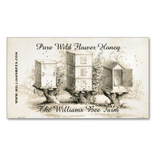 Vintage Bee Hives Custom Business Magnet