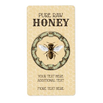 Vintage Bee Honey Jar 2 Label by Charmalot at Zazzle
